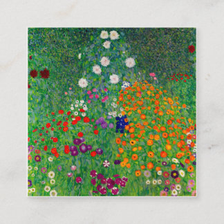 Tarjeta De Visita Cuadrada Jardín de Cottage Gustav Klimt