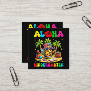 Tarjeta De Visita Cuadrada Jardín de infancia Aloha Piña Hawái Vuelta al cole