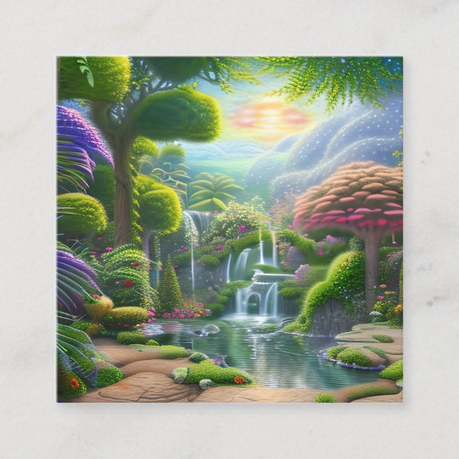 Tarjeta De Visita Cuadrada Jardín del Edén (Anverso)
