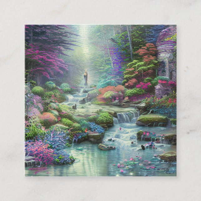 Tarjeta De Visita Cuadrada Jardín del Edén (Anverso)