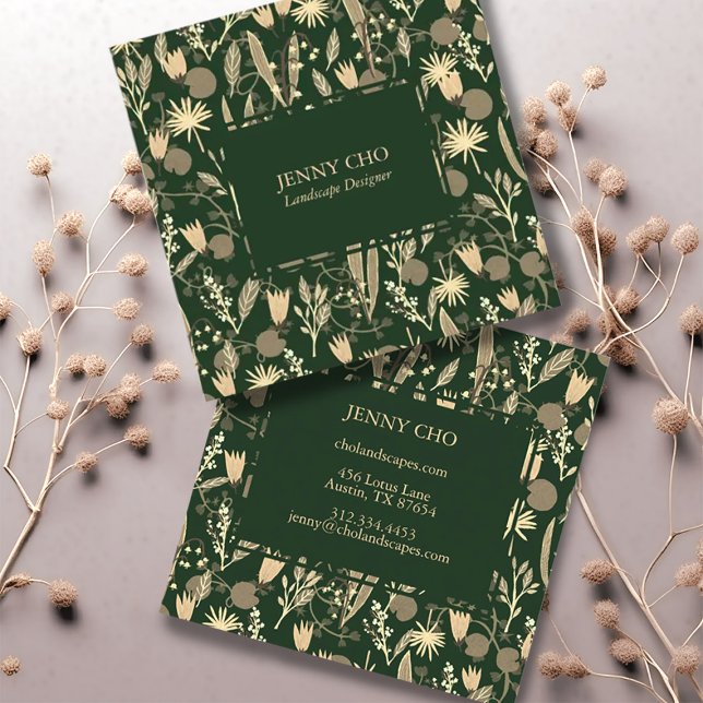 Tarjeta De Visita Cuadrada Jardín Nocturno Plantas Botánicas Florales Moda mo (Subido por el creador)