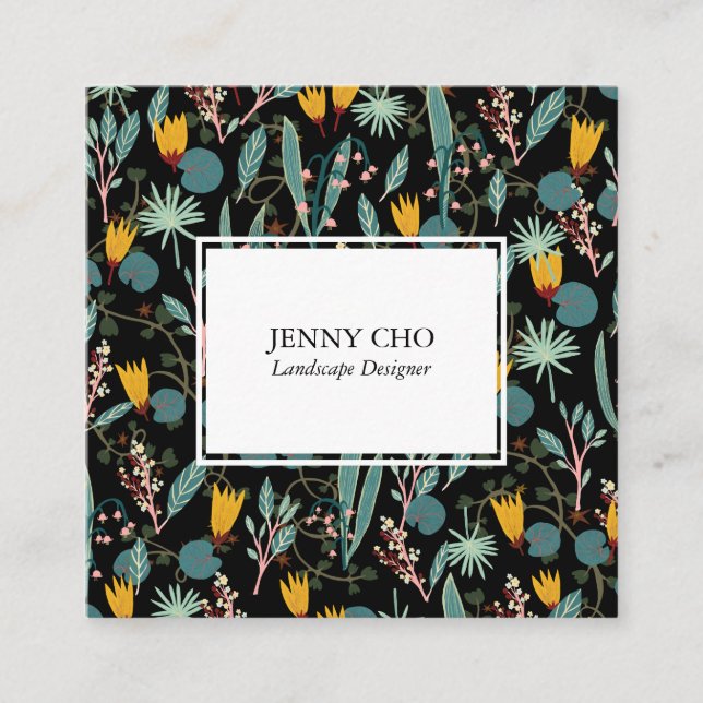 Tarjeta De Visita Cuadrada Jardiner Landscaping Plantas de jardinería Guay mo (Anverso)