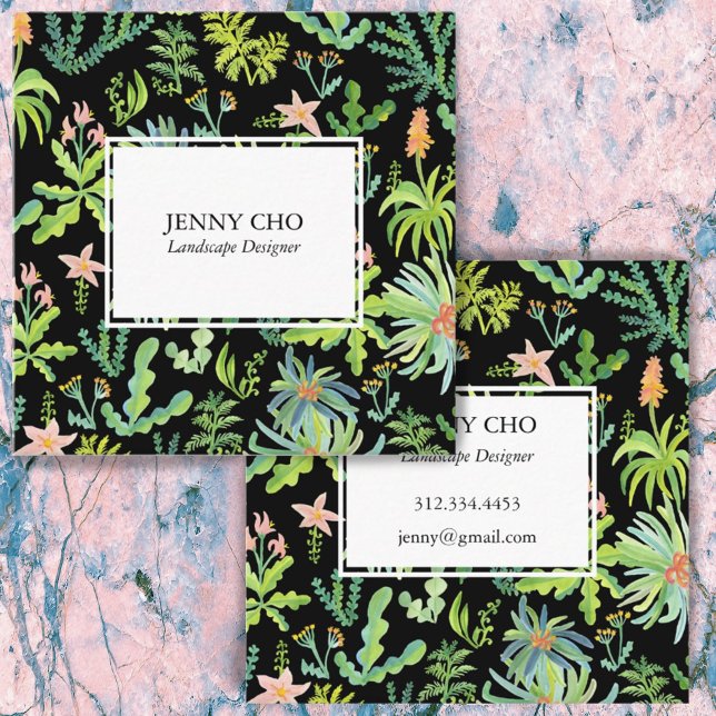 Tarjeta De Visita Cuadrada Jardiner Landscaping Plantas de jardinería Guay mo (Subido por el creador)