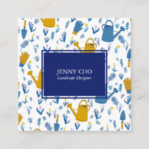 Tarjeta De Visita Cuadrada Jardinería jardinería moderna Guay
