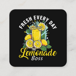 Tarjeta De Visita Cuadrada Jefe de Limonada Fresco Todos los Días