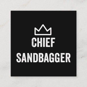 Tarjeta De Visita Cuadrada Jefe Sandbagger Golf Meme Bjj Chess Sandbag