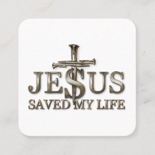 Tarjeta De Visita Cuadrada Jesucristo Salvó Mi Regalo De Vida Para Las Mujere