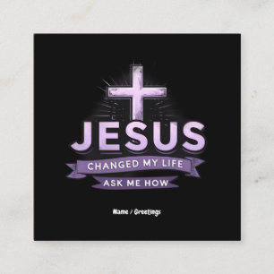Tarjeta De Visita Cuadrada Jesús Cambió Mi Vida Preguntándome Cómo De Fe