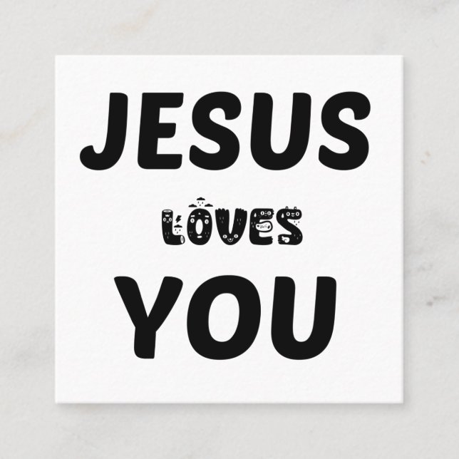 TARJETA DE VISITA CUADRADA JESÚS TE AMA (Anverso)
