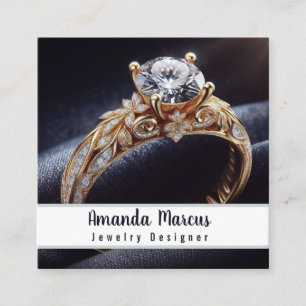 Tarjeta De Visita Cuadrada Jeweler Jewelry Designer Diamond Ring