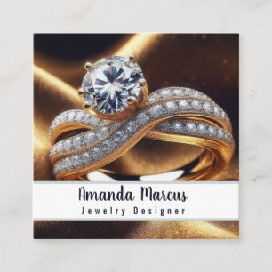 Tarjeta De Visita Cuadrada Jeweler Jewelry Designer Diamond Ring