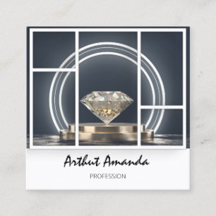 Tarjeta De Visita Cuadrada Jewelry Luxury Goods Boutique Personalizado Logo D