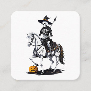 Tarjeta De Visita Cuadrada Jinete de caballo esqueleto - Esqueleto de Hallowe