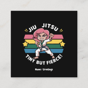 Tarjeta De Visita Cuadrada Jiu Jitsu Pequeño Pero Feroz Empoderan La Confianz
