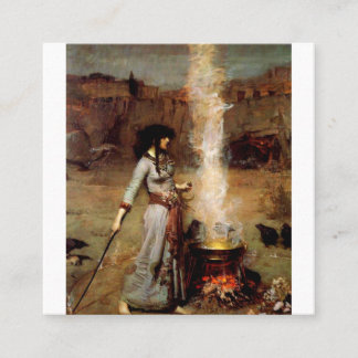 Tarjeta De Visita Cuadrada John William Waterhouse The Magic Circle