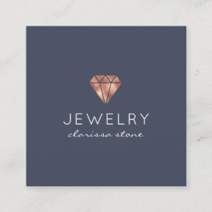 Tarjeta De Visita Cuadrada joyas de oro de rosa mínimo moderno
