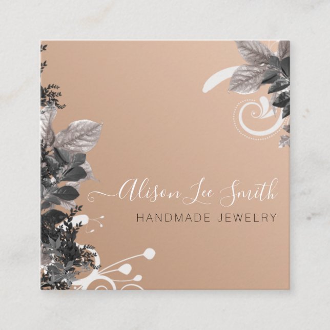 Tarjeta De Visita Cuadrada Joyería hecha a mano (Anverso)