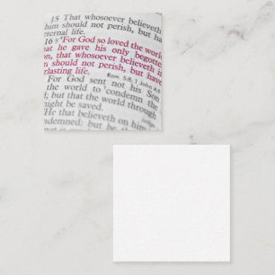 Tarjeta De Visita Cuadrada Juan 3:16