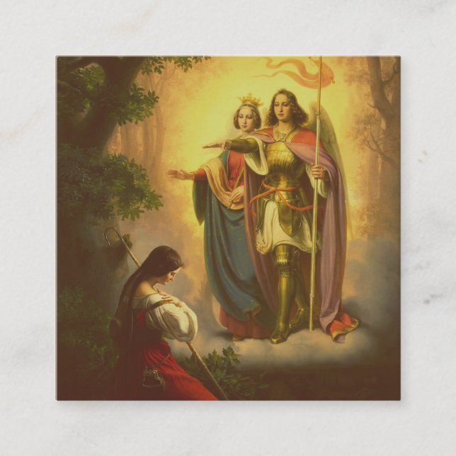 Tarjeta De Visita Cuadrada Juana de Arco (Anverso)
