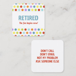Tarjeta De Visita Cuadrada Jubilación divertida