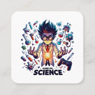 Tarjeta De Visita Cuadrada Juego de cocción química activado, tema de ciencia