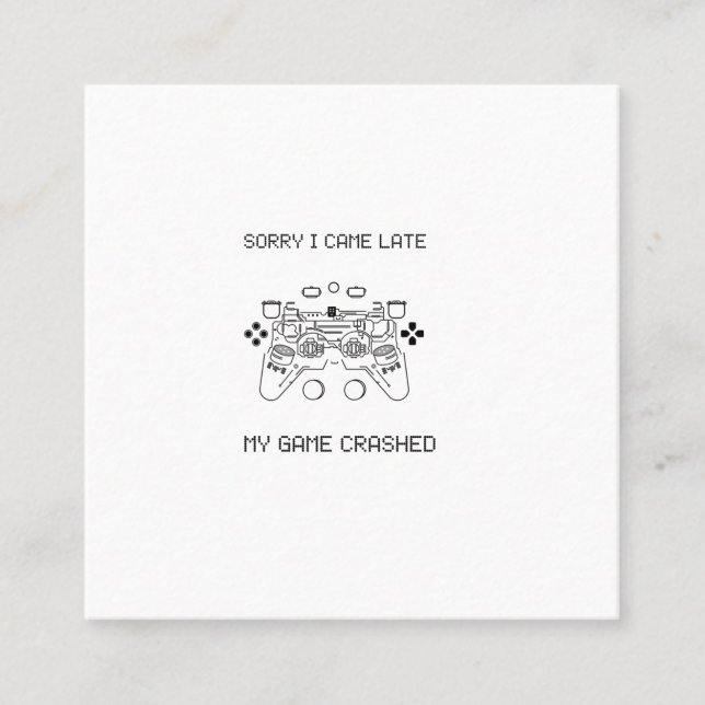 Tarjeta De Visita Cuadrada Juego divertido gamer_game chocado (Anverso)