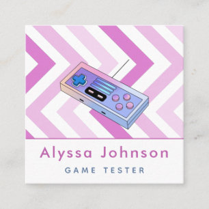 Tarjeta De Visita Cuadrada Juego Tester Developer Retro Controller Gadget Cut