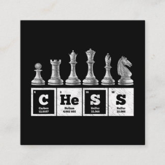 Tarjeta De Visita Cuadrada jugador de ajedrez divertido geek sistema periódic