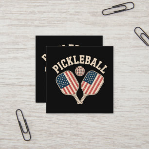 Tarjeta De Visita Cuadrada Jugador de Pickleball de la bandera de EE. UU.