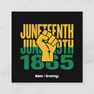 Tarjeta De Visita Cuadrada Juneteenth 1865 19 de junio Gráfico de Liber