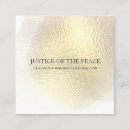 Tarjeta De Visita Cuadrada JUSTICIA de la PAZ - oro amarillo abstracto del