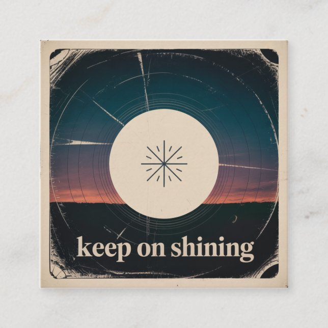 Tarjeta De Visita Cuadrada Keep On Shining (Anverso)