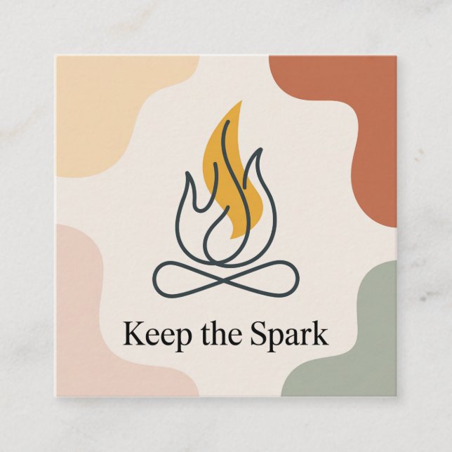 Tarjeta De Visita Cuadrada Keep The Spark (Anverso)