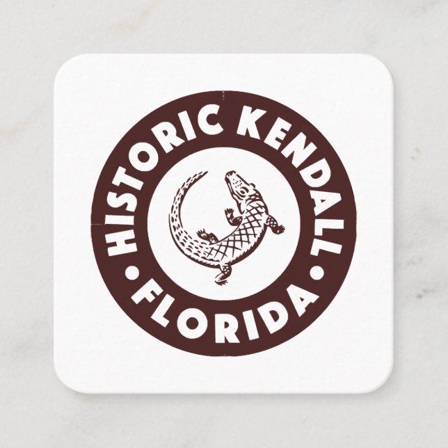 Tarjeta De Visita Cuadrada Kendall Florida Circle - Brown (Anverso)