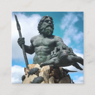 Tarjeta De Visita Cuadrada king neptune en playa virginia