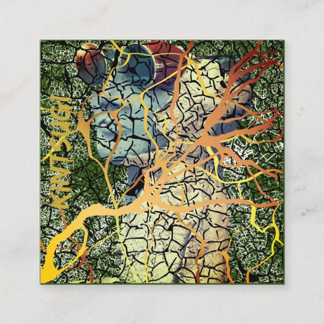 Tarjeta De Visita Cuadrada Kintsugi - reparierte Identität (Anverso)