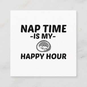 TARJETA DE VISITA CUADRADA KITTEN NAP HAPPY HOUR