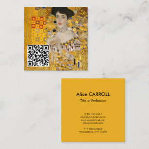 Tarjeta De Visita Cuadrada Klimt - Retrato de Adele Bloch-Bauer I - Código QR