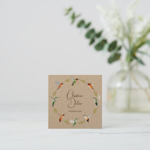 Tarjeta De Visita Cuadrada Kraft Hummingbird Business Card