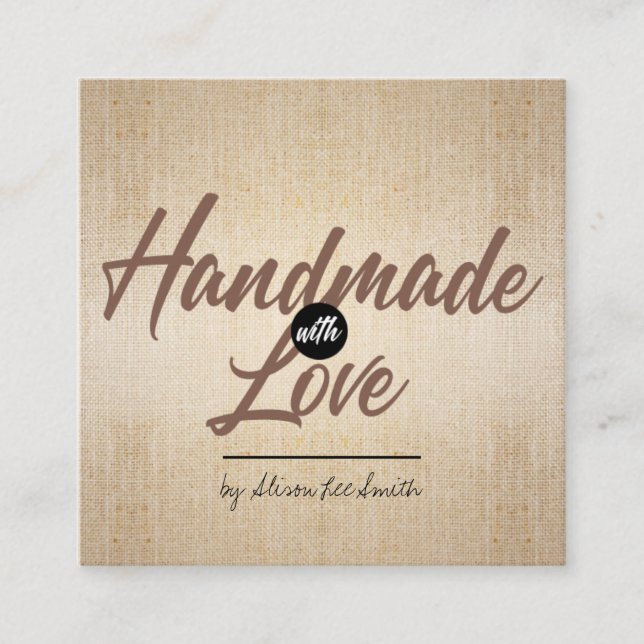 Tarjeta De Visita Cuadrada Kraft ruso hecho a mano (Anverso)