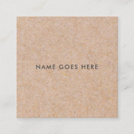 Tarjeta De Visita Cuadrada Kraft rústico moderno minimalista BusinessCard