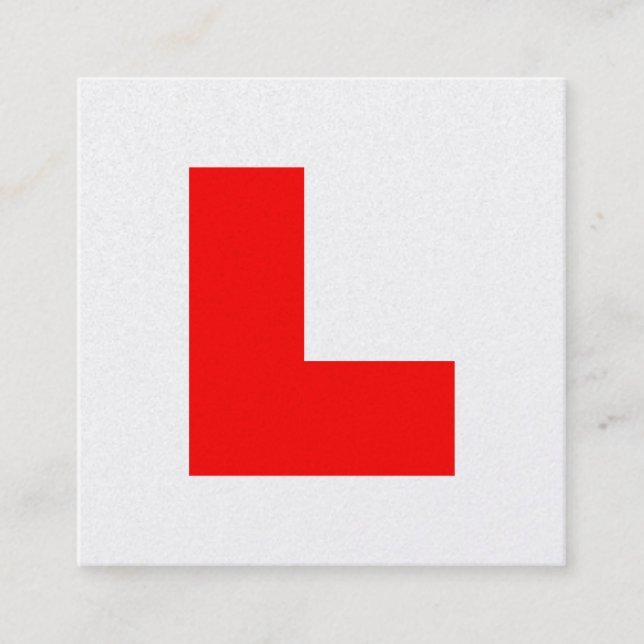 Tarjeta De Visita Cuadrada L-Plate Learner Driver / Bachelorette Hen Night (Anverso)