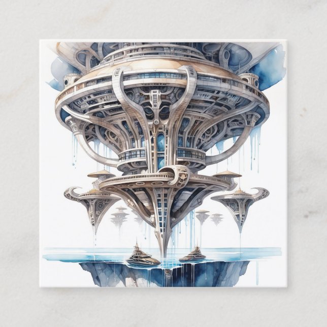 Tarjeta De Visita Cuadrada La arquitectura alienígena al revés es un tipo de  (Anverso)