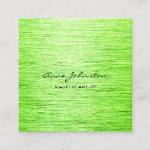 Tarjeta De Visita Cuadrada La artista de maquillaje Lime Green se cepillaron