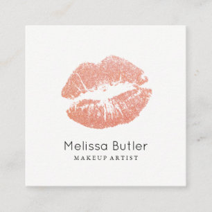 Tarjeta De Visita Cuadrada La belleza Girly Lips White