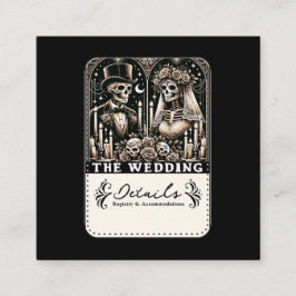 Tarjeta De Visita Cuadrada LA BODAS Esqueletos de Tarot Novia y Novio