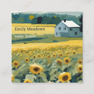 Tarjeta De Visita Cuadrada La Casa Del Girasol