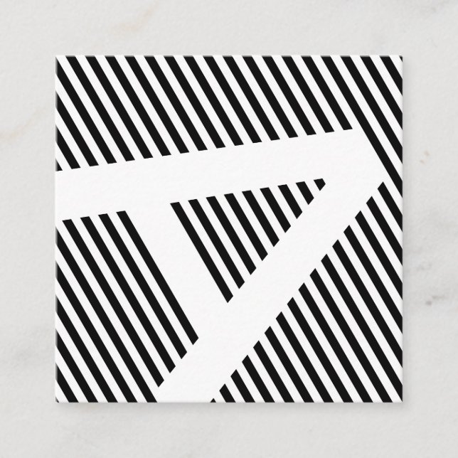 Tarjeta De Visita Cuadrada la diagonal ciega blanco y negro (Anverso)