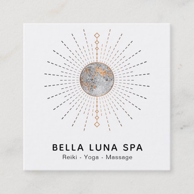 Tarjeta De Visita Cuadrada La energía lunar del cosmos del *~* irradia al (Anverso)