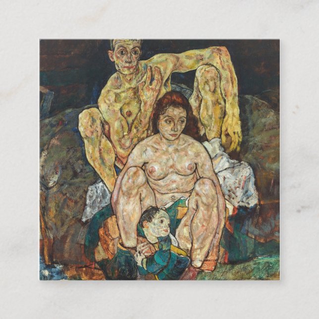 Tarjeta De Visita Cuadrada La familia Egon Schiele 1918 (Anverso)
